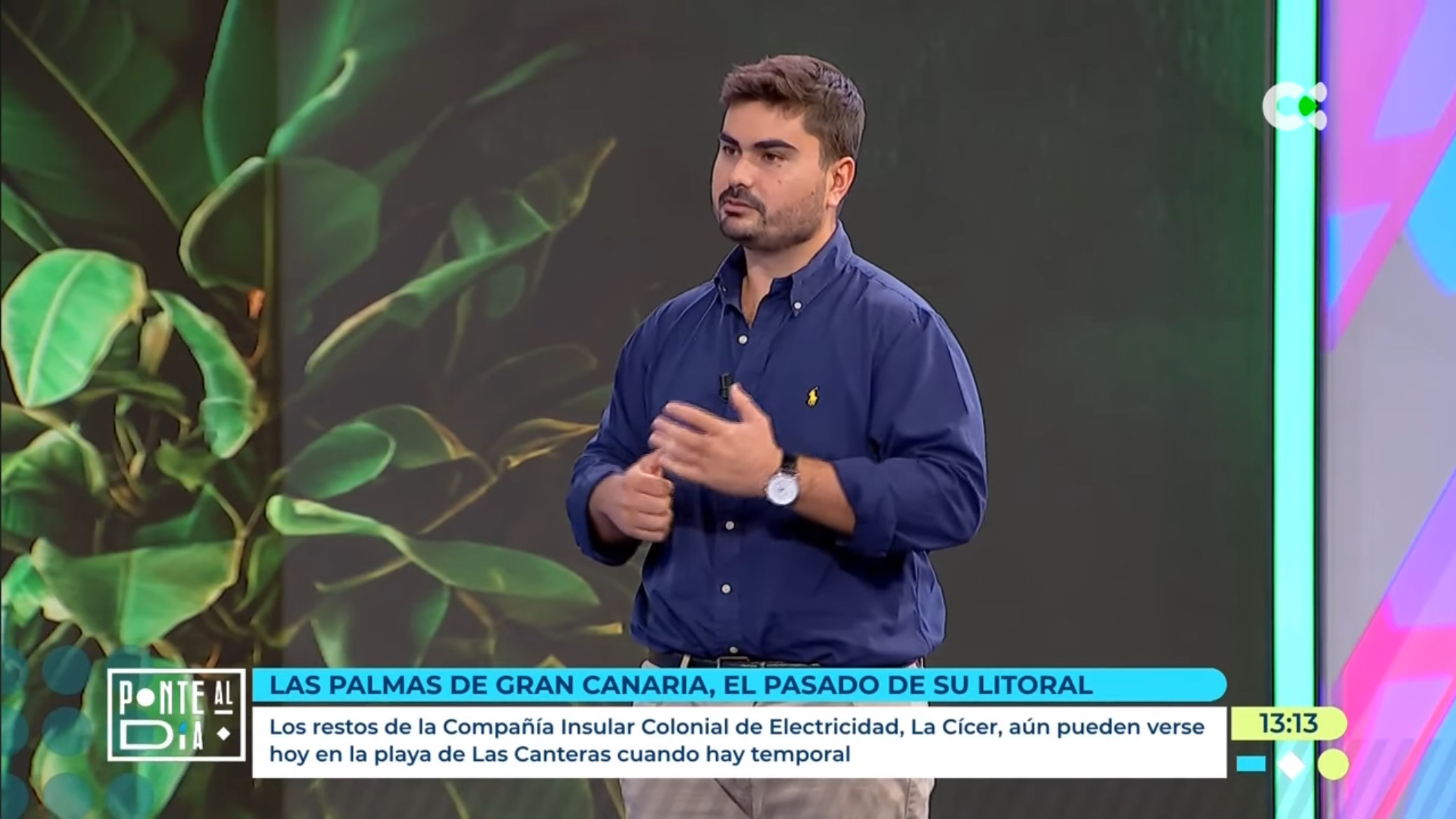 Luis Cabrera Rodríguez, divulgador en la cuenta historiaparagandules interviene en el Programa Ponte al Día de la Televisión Canaria el 20 de enero de 2025